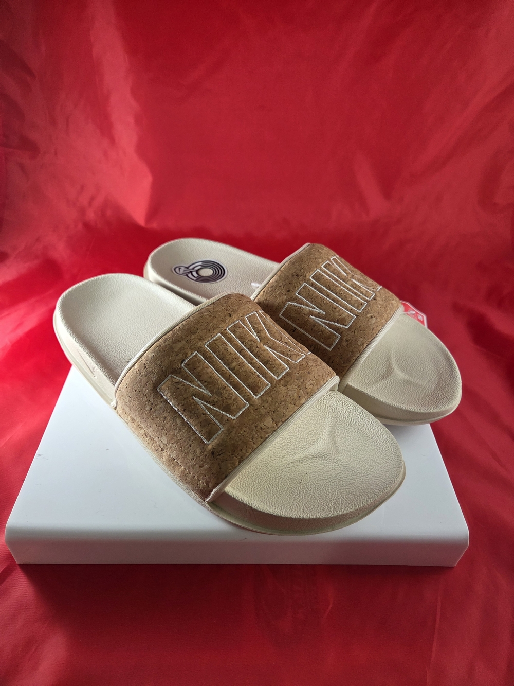Nike Women’s Beige Cork Slide Sandals